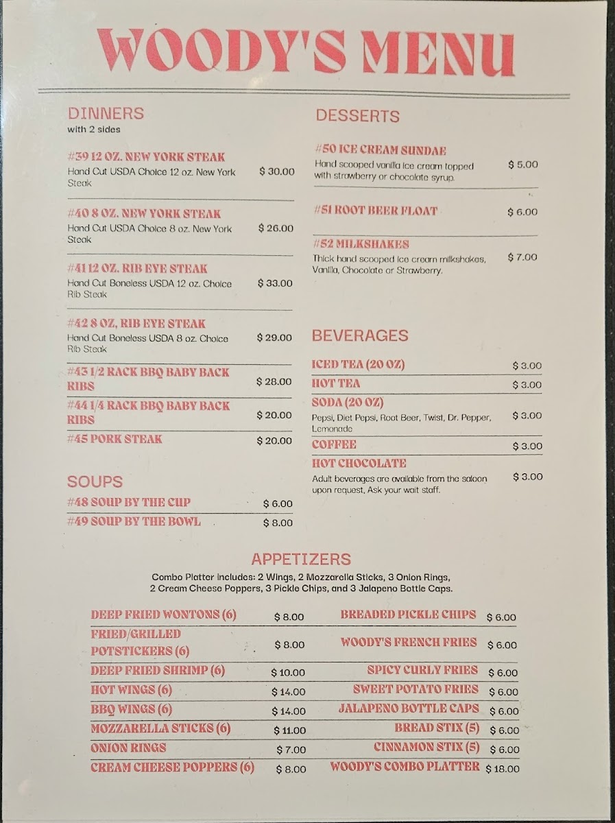 Menu Woody's Cedarville-1