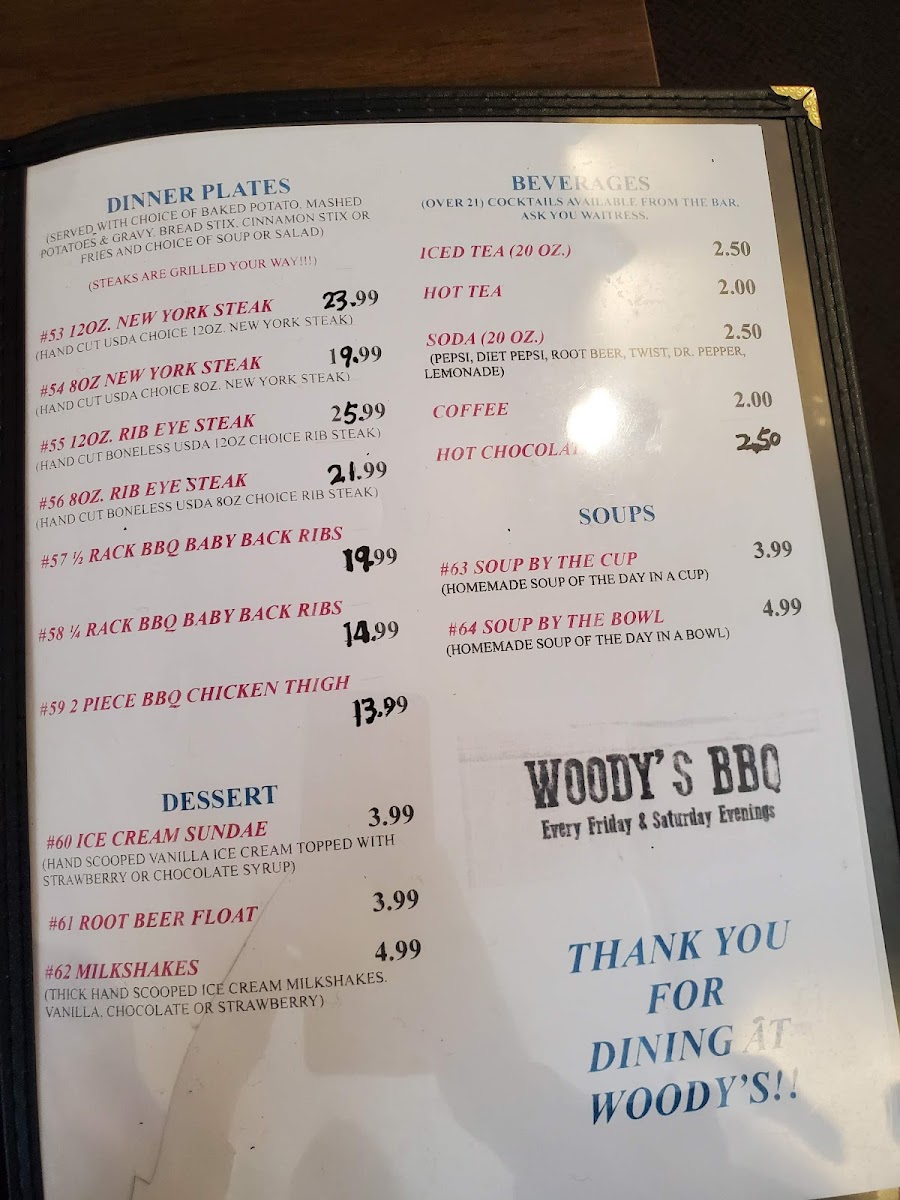 Menu Woody's Cedarville-10