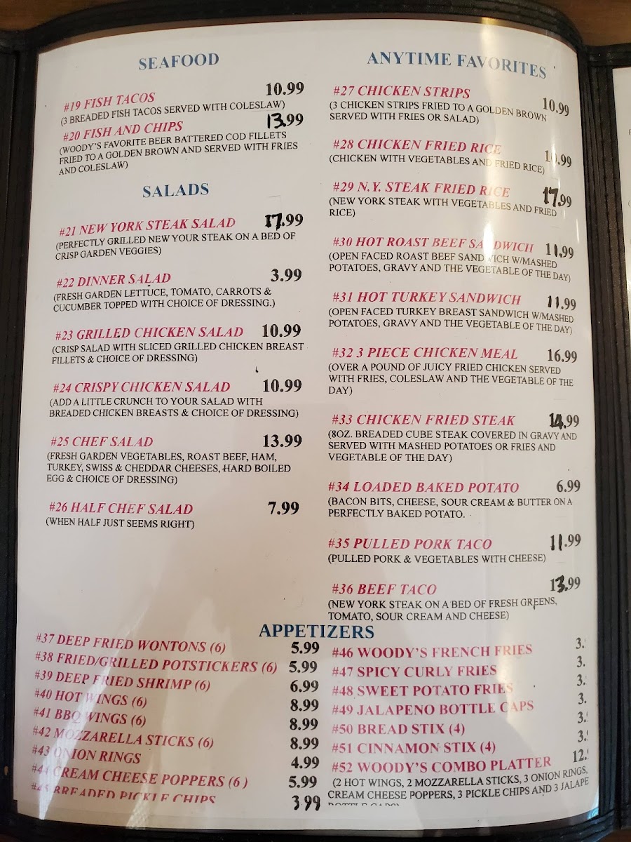 Menu Woody's Cedarville-8